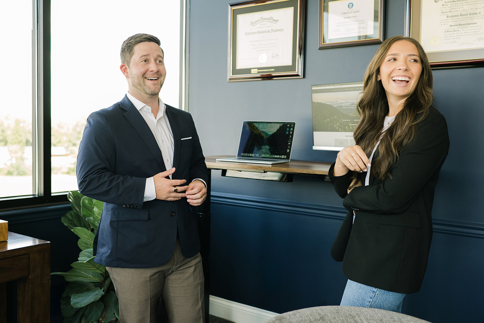 David and Stephenee in the office